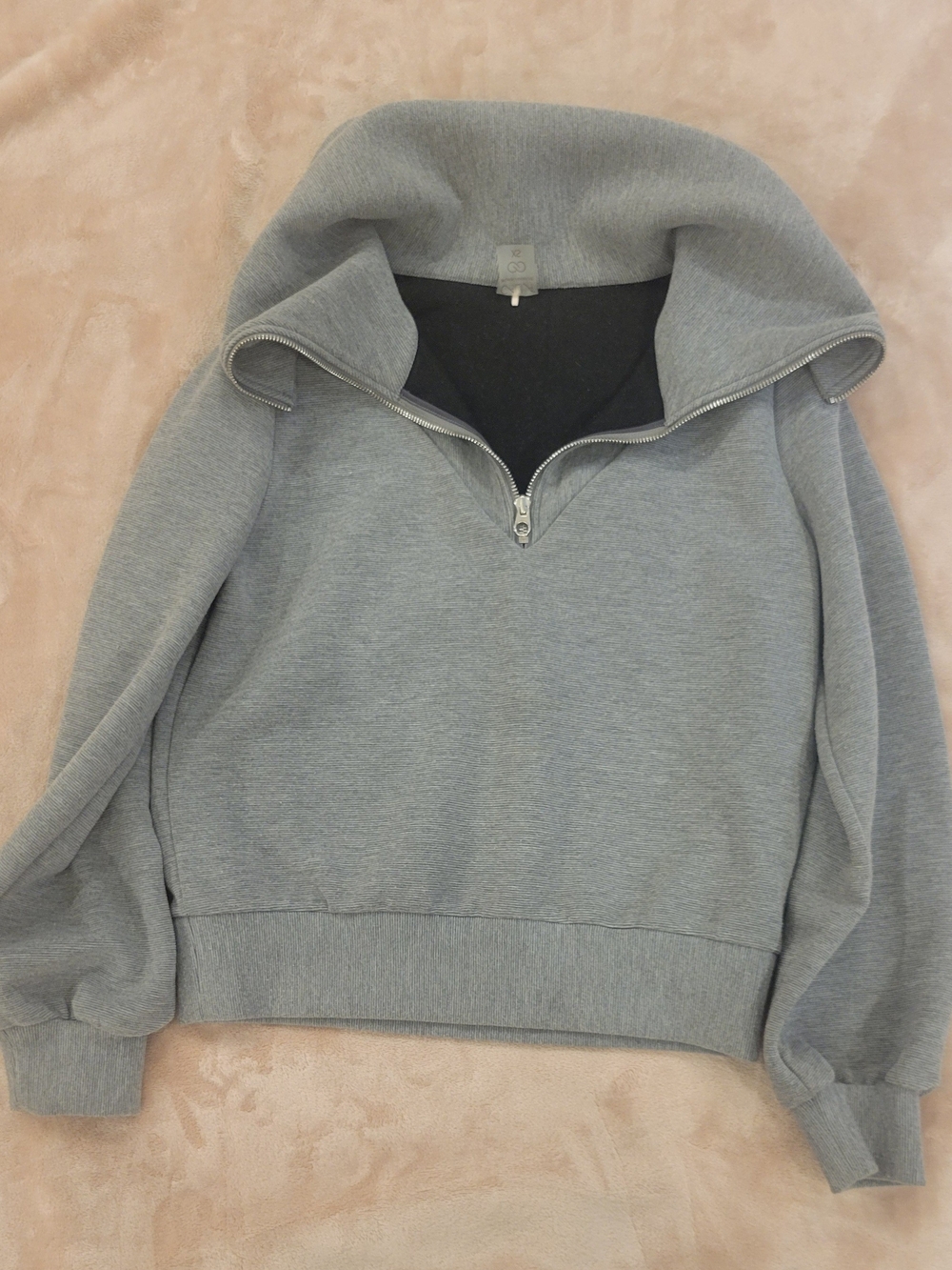 CALIA by Carrie Underwood Light Gray Half-Zip Funnel Neck Sweater